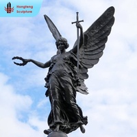 Escultura de Ángel de Bronce de Estilo Europeo a Tamaño Real, Figura de Dios Personalizada de Fábrica, Diosa con Alas de Bronce, Gran Decoración
