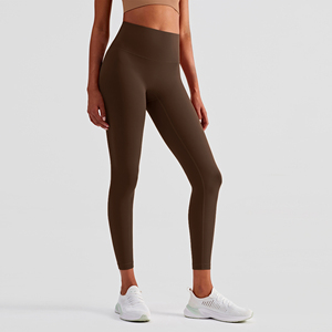 Pantalones de Yoga para Mujer con Patrón Sólido, Cintura Alta, Sin Costura Delantera, Spandex/Nylon, Absorben la Humedad, Elásticos, Transpirables, con Bolsillo Interior para Entrenamiento - Product Image 2