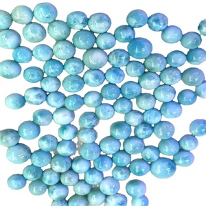 Larimar-cabuchón azul cielo Natural del Mar Caribe, parte trasera plana, pulido a mano, Larimar auténtico - Product Image 3