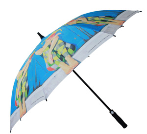 Parapluie de golf rotatif Airtel à double couche, 8 panneaux, rayon de 120 cm, cadeau d'affaires - Product Image 3