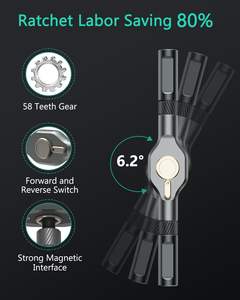 Juego de destornilladores magnéticos 34 en 1, juego de destornilladores de trinquete DIY, kit de herramientas de reparación portátil mejorado con mango de trinquete desmontable - Product Image 2