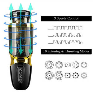 Masturbateur masculin automatique à piston télescopique rotatif, gobelet avec voix réelle, jouets sexuels, vibrateur suceur de pénis, masturbateur pour homme - Product Image 3