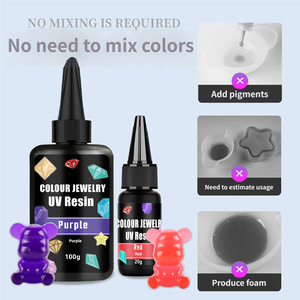Kit de résine colorée transparente anti-jaunissement à durcissement rapide et inodore pour la fabrication de bijoux, l'artisanat et le bricolage, durée de vie 24 mois - Product Image 4