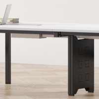 Table de conférence modulaire rectangulaire moderne pour 6 à 8 personnes, couleurs et tailles personnalisées pour les bureaux de coworking et les salles de réunion