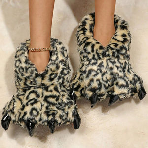 Pantoufles en coton en forme <span class=keywords><strong>de</strong></span> pattes <span class=keywords><strong>de</strong></span> <span class=keywords><strong>tigre</strong></span> et <span class=keywords><strong>de</strong></span> zèbre <span class=keywords><strong>de</strong></span> dessin animé, mignonnes et amusantes, pour l'automne et l'hiver, chaussures chaudes en coton pour la maison - Product Image 6