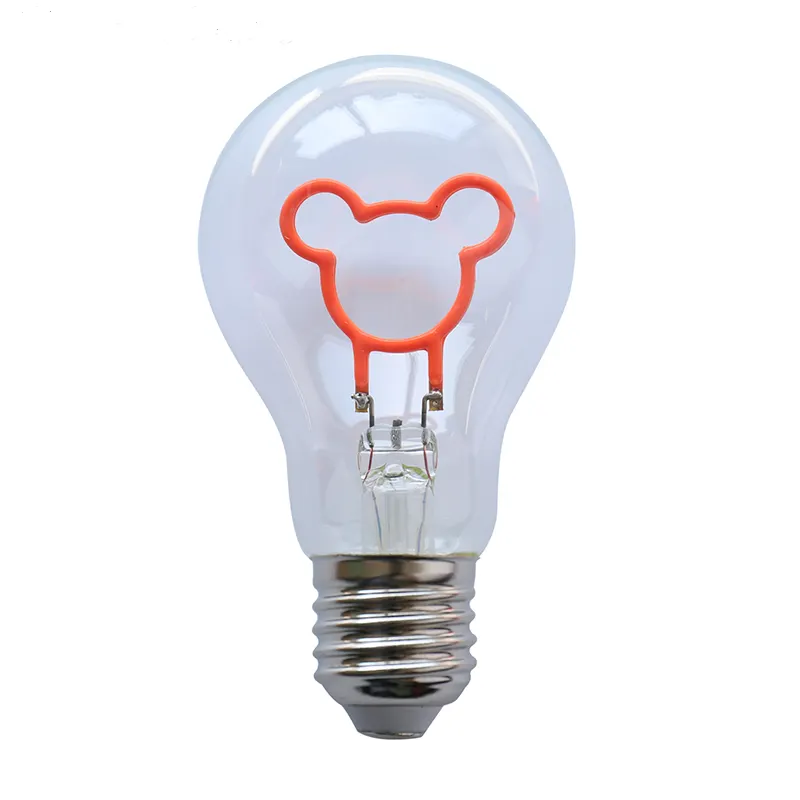 Ampoule LED magique avec personnages, nouveauté, A60, lumière d'étoile, arbre de noël, light dodged et mickey, ampoule à filament
