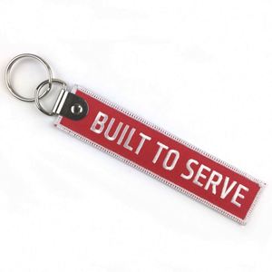 Custom Letters <b>Key</b> Chain Pendant Woven Red Embroidery Keychain - Product Image 1