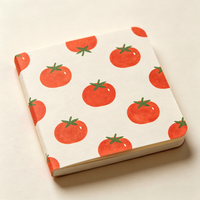 Carnet à couverture rigide personnalisé Kawaii A5 A6 motif tomate, journal mignon avec élastique carré pour cadeaux