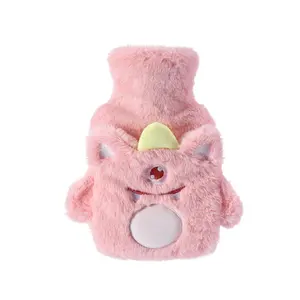 Rubber hot water bottle with customized plush rabbit covers BS 1970 2012 standard quality 1000 ml