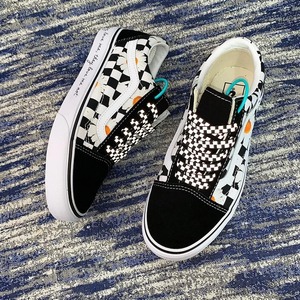 Lacets colorés à motif damier AF1 pour <span class=keywords><strong>Dunk</strong></span> Owen7 Van Gogh Ukiyo-e Sunflower Wave, lacets pour chaussures de sport, décontractées et de basketball - Product Image 3