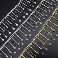 Accessoires de chaîne à pampilles pour bijoux DIY avec strass et griffes de fixation pour couture à la main et utilisation sur vêtements