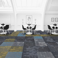 Dalles de moquette rectangulaires en nylon/PVC pour hôtel et bureau, réversibles, résistantes aux taches, antimicrobiennes, lavables, dalles de moquette commerciales