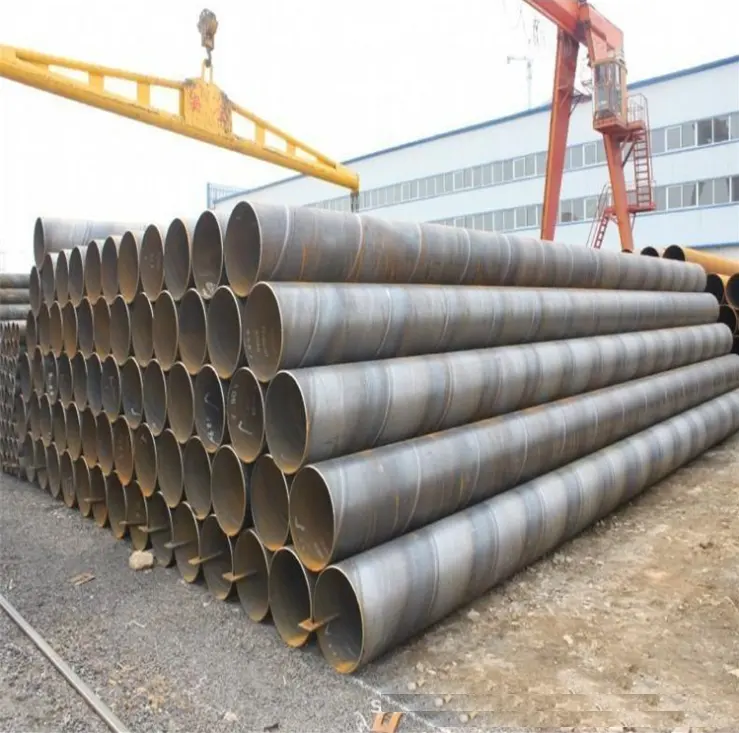 ASTM SSAW Spiral kaynaklı çelik borular 620mm Q235 Q195 Q345 yuvarlak karbon çelik boru boru