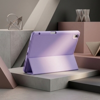 Étui pour tablette pliable en trois parties en cuir TPU Smart Stay pour iPad Air 6 11/13 pouces, housses de protection pour iPad Pro 2024