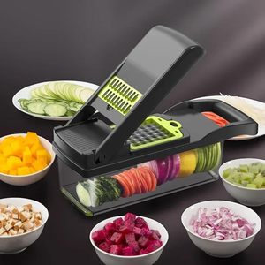 Cuchillo Multiusos Profesional 15 en 1 de Doble Uso, Ecológico, de Acero Inoxidable, ABS+PP, con Mango de Plástico, para Cortar Verduras en Cubos, Utensilio de Cocina - Product Image 2