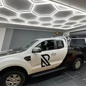 Diseño de panal Hexágono Led Luces Detalle del coche <span class=keywords><strong>Ing</strong></span> Productos Tira de luz para estación de lavado Garaje Iluminación de techo - Product Image 5