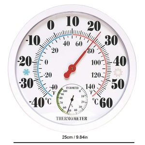 مقياس درجة الحرارة والرطوبة TH9250P-WRC 25 سم (هيكل أبيض بلوحة أوروبية مع وجه ملون وإبرة حمراء) - Product Image 2