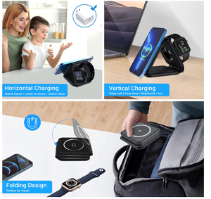 Chargeurs à <span class=keywords><strong>induction</strong></span> à charge rapide Support de <span class=keywords><strong>chargeur</strong></span> sans fil magnétique 3 en 1 pour <span class=keywords><strong>iPhone</strong></span> <span class=keywords><strong>12</strong></span>/13 Watch AirPods - Product Image 6