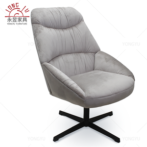 Fauteuil pivotant en velours <span class=keywords><strong>gris</strong></span> <span class=keywords><strong>clair</strong></span>, moderne, pour salon ou chambre, dossier haut rembourré à 360°, siège lounge élégant et confortable - Product Image 2