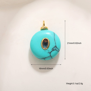 Accessori Fai-da-Te Transfrontalieri, Ciondolo in <span class=keywords><strong>Pietra</strong></span> Naturale, Agata, Turchese per Orecchini e Collane da Donna - Product Image 3