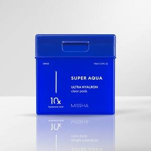 Per Missha Super Aqua Ultra Hyalon tamponi di cotone 170ml/70 fogli trasparente Ultra Hyalon per un'efficace cura della pelle - Product Image 1