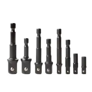 3pc Black Steel Ball Connection Rod Nuts Driver Drill Bits Impact Socket Extension Bit Socket Wrench Adapter Tools