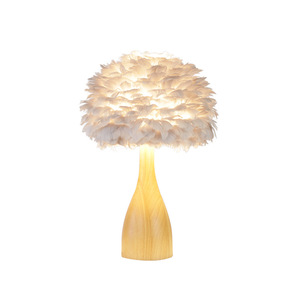 Lampe de table à plumes LED moderne, lampe de chevet pour enfant, style européen, lampe de bureau pour chambre de mariage, lampe de nuit pour salon, pour la maison, la librairie - Product Image 3