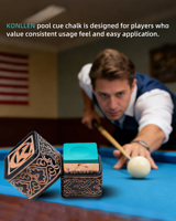 Juego de Tizas de Billar KONLLEN Multicolor, Modelo Pro Nano, con Soporte Magnético de Cuero, Accesorios Profesionales para Billar y Snooker