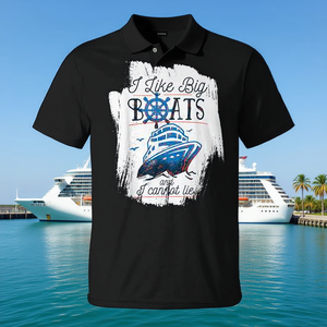 T-shirt promotionnel pour hommes « J'aime les grands bateaux et je ne peux pas mentir » sur le thème des navires de croisière - Product Image 3