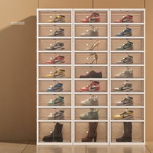 Zapatero Vertical Transparente Plegable <span class=keywords><strong>de</strong></span> Gran Capacidad, Fácil Instalación, <span class=keywords><strong>de</strong></span> Plástico, para la <span class=keywords><strong>Entrada</strong></span> del Hogar - Product Image 4