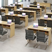 Combinaison Bureau-Chaise Modulaire Minimaliste Moderne en PVC pour Formation/Négociation – Conception Mobile et Démontable ; Idéal pour la Création d'Équipes