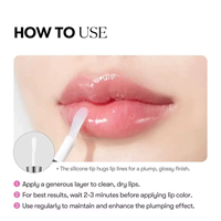 Vente en gros Marque privée Huile hyaluronique pour les lèvres Vegan Lip Filler Hydratant Vitamine E Noix de coco Brillant à lèvres