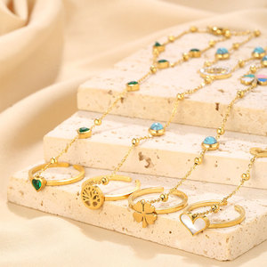 Pulseras de Dedo de Acero Inoxidable 316L que No se Deslustran, Chapadas en Oro PVD de 14k y 18k, Cadena de Mano para Novia, Anillo de Pulsera para Mujer - Product Image 2