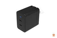Cargador Rápido de 45W con Doble Puerto C para Teléfono Móvil/Pequeños Electrodomésticos, LED, Enchufe EU/US