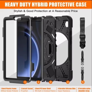 Nhiệm vụ nặng nề bảo vệ trường hợp đối với <span class=keywords><strong>Samsung</strong></span> Galaxy Tab A9 chống sốc và Rugged Silicone bìa với PC chất liệu - Product Image 4