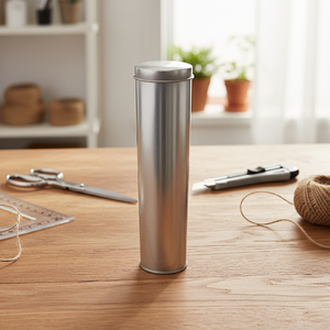 Lata Metálica Cónica Plateada: Contenedor de Almacenamiento Hermético - Product Image 1