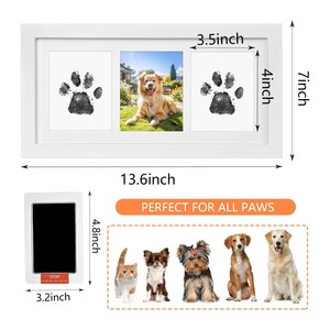 Dog Paw Print Photo <b>Frame</b> Wooden Magnetic Wall Mount Rectangular Horizontal For Living Room Bedroom Study Entryway - Product Image 3