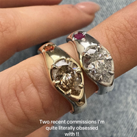 Diamant de laboratoire Igi Certified Solitaire Bezel Wedding Rings Vvs D Pure Gold Minimal Engagement Synthetic Diamond Ring