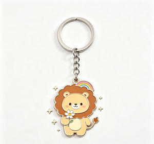 <b>Custom</b> Zinc Alloy Enamel <b>Keychain</b> Cartoon Lion Key Ring Metal Pendant for Gift and Promotion - Product Image 3