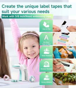Phomemo <span class=keywords><strong>Omega</strong></span> S Vintage 3D Embosser E975 Machine de fabrication d'étiquettes de gaufrage avec <span class=keywords><strong>10</strong></span> rouleaux de bandes Imprimante d'étiquettes portable Old School - Product Image 6