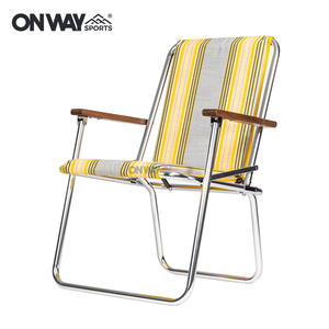 Precio barato Silla de campamento de aluminio ligera para exteriores Silla de playa de verano plegable portátil con respaldo alto - Product Image 2