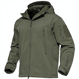 Men's Tactical Softshell Jacket Waterproof Windproof <b>Fleece</b> Lined Hooded Outdoor <b>Work</b> Jacket 6 Pockets - Product Image 1