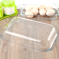 Plat de cuisson moderne en verre carré transparent écologique résistant au four à haute température poisson salade de fruits riz micro-ondes