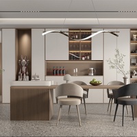 Armoires de cuisine modulaires Designs Modern PVC Paticle Board Core Material Armoires de cuisine Sets complets pour villa