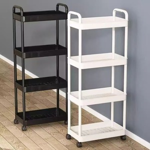 Estante <span class=keywords><strong>de</strong></span> Almacenamiento <span class=keywords><strong>de</strong></span> Plástico Negro <span class=keywords><strong>para</strong></span> <span class=keywords><strong>Cocina</strong></span>, Carrito Pequeño Móvil, Estante <span class=keywords><strong>de</strong></span> Almacenamiento Multicapa <span class=keywords><strong>para</strong></span> Sala <span class=keywords><strong>de</strong></span> Estar - Product Image 1
