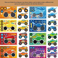 32 pièces bricolage faire un monstre camion étanche autocollant feuilles pour enfants fête faveur fournitures artisanat jouets décoratifs