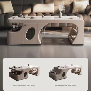 โต๊ะชงชาแบบยืดหดได้ ดีไซน์หรูหราทันสมัย ทำจากแผ่นหิน พร้อมฟังก์ชั่นชงชาในตัว - Product Image 4