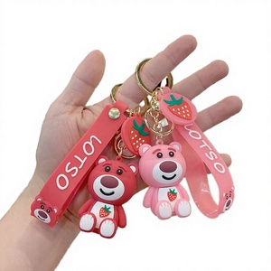 Llavero Colgante de Oso de Dibujos Animados 3D Personalizado, Adorable, con Mosquetón Antipérdida, de Silicona y Acero Inoxidable, Ecológico - Product Image 2