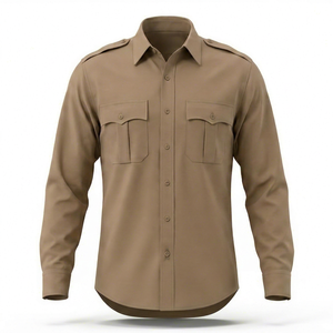 Chaqueta de Manga Larga Estilo Uniforme para Hombre, Marca Privada, Verano, Poliéster/Algodón, Personalizable, Beige - Product Image 1