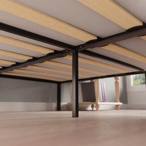 <span class=keywords><strong>Sommier</strong></span> de lit en métal avec <span class=keywords><strong>lattes</strong></span> en bois, support robuste, taille et style personnalisables, vente en gros OEM pour hôtels et détaillants. - Product Image 4